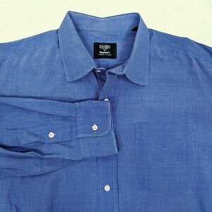 Gitman Bros Dress Shirt Mens 17 34 Blue Business Office